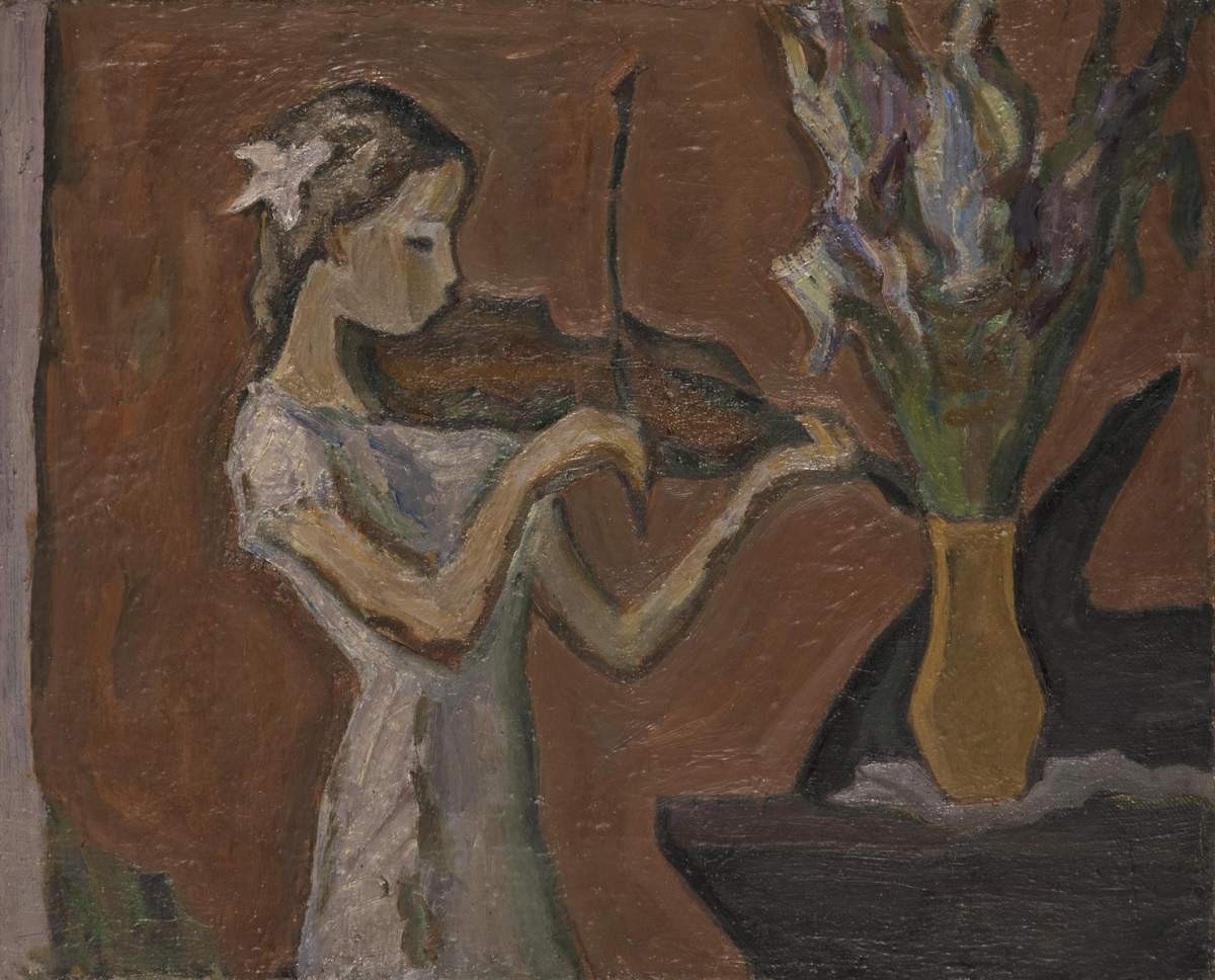 Девочка со скрипкой, Vladimir Semenovich Chernetsov, 1965