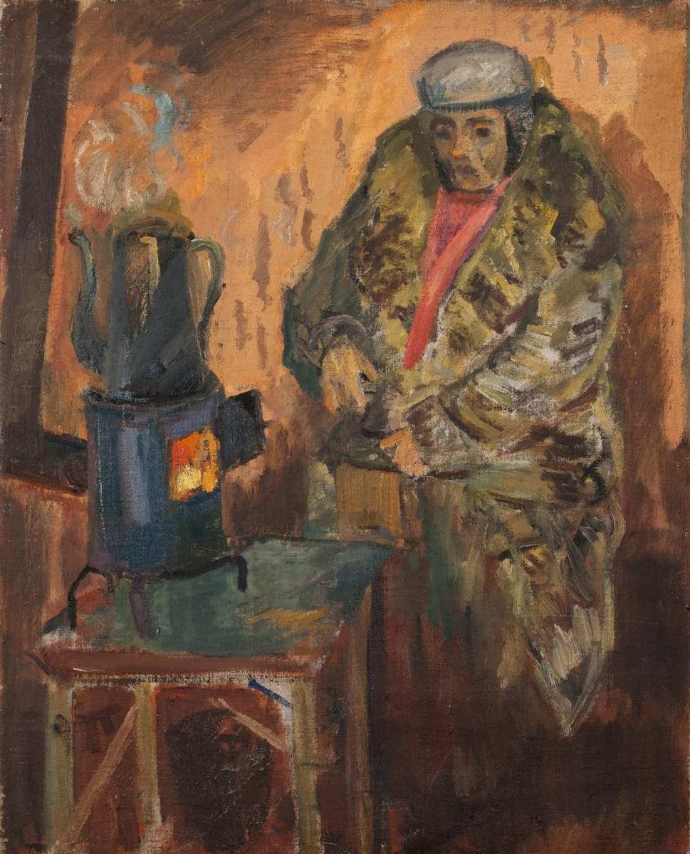 Женщина у «буржуйки». Блокада, Русаков Александр Исаакович, 1942