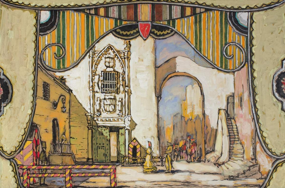 Эскиз декорации к опере Ж. Бизе «Кармен», Aleksandr Golovin, early 1920s