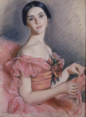 Портрет балерины Е. Н. Гейденрейх в красном