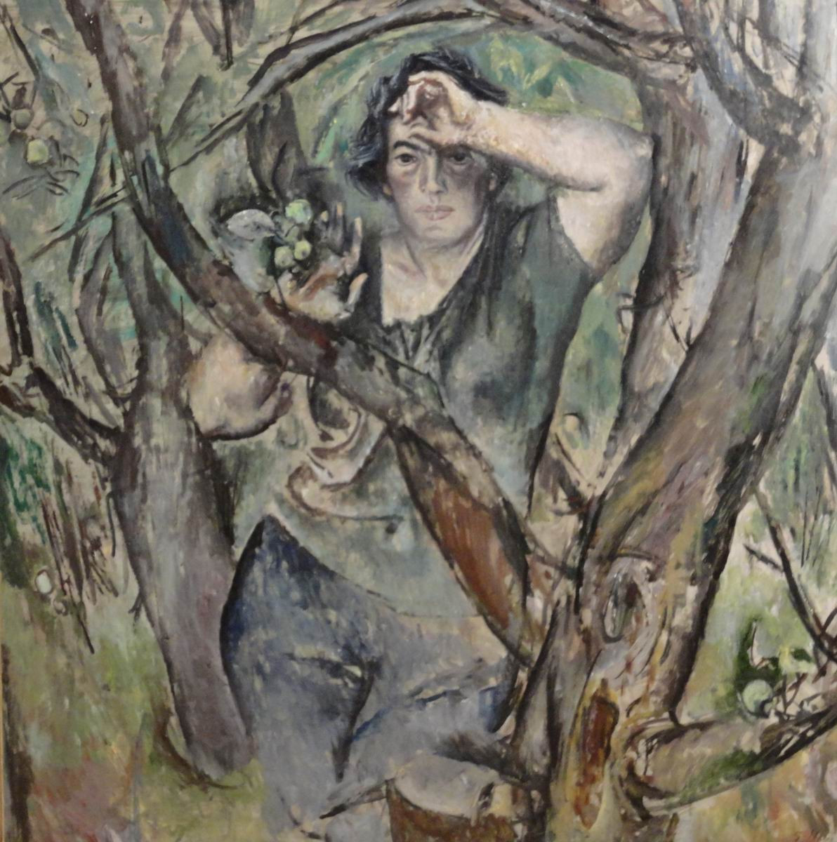 В саду. Портрет жены, Evsey Moiseenko, 1977
