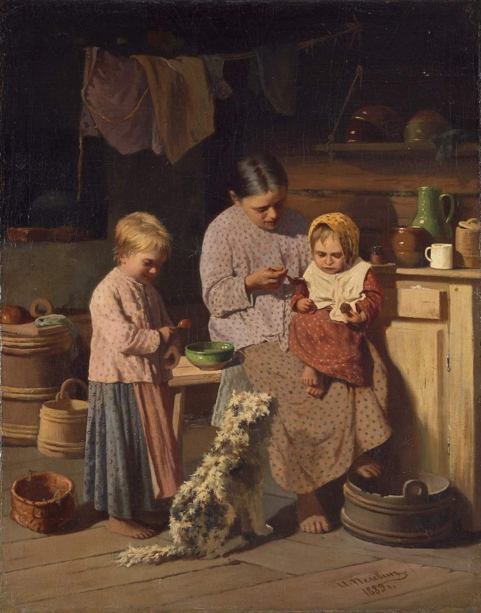 В крестьянской избе, Ivan Pelevin, 1889