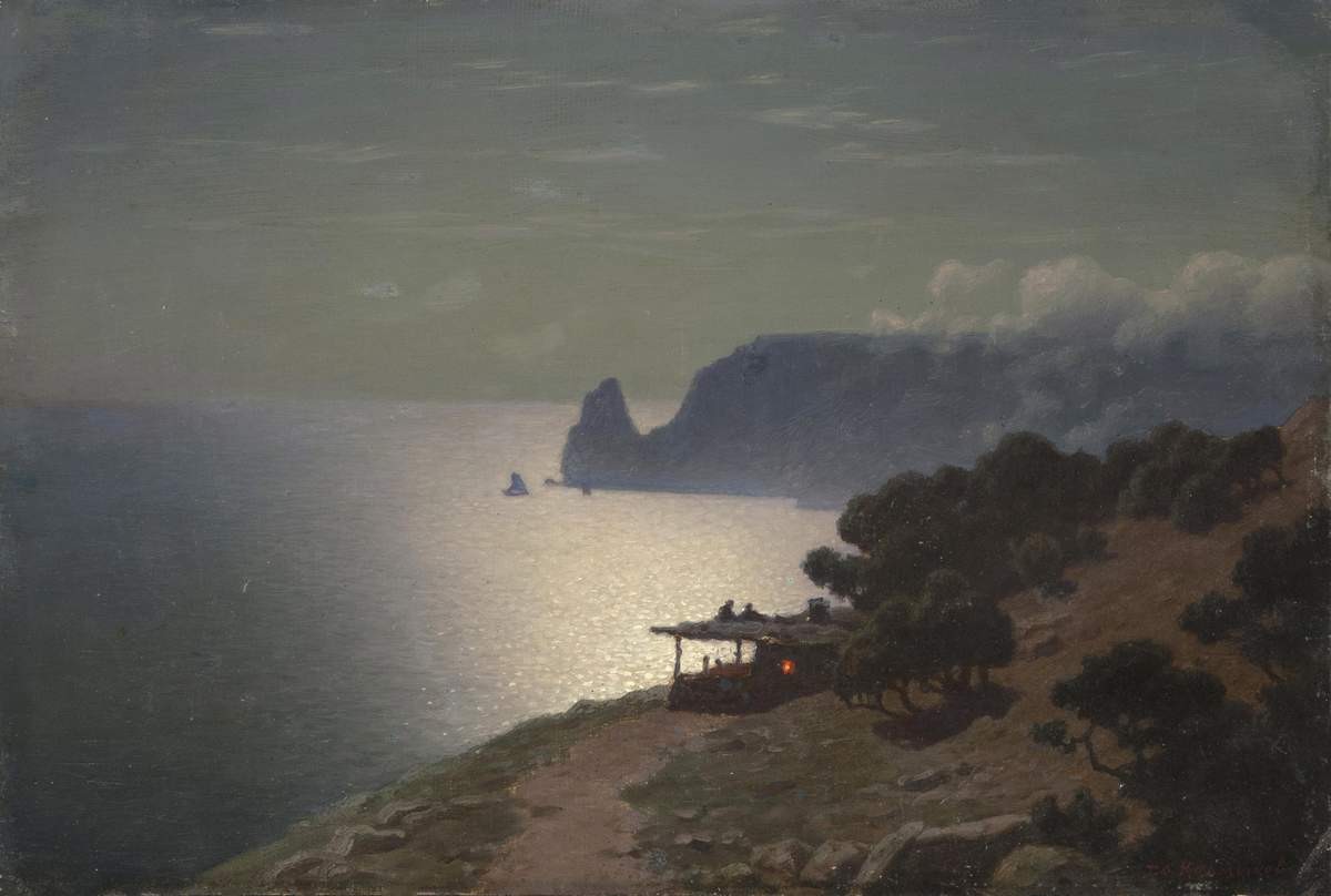 Лунный пейзаж. Крым, Grigoriy Odisseyevich Kalmykov, 1897 (?)