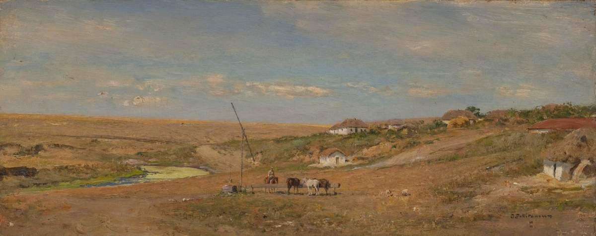 Степной поселок. (Станица в степи), Ivan Pokhitonov, 1915