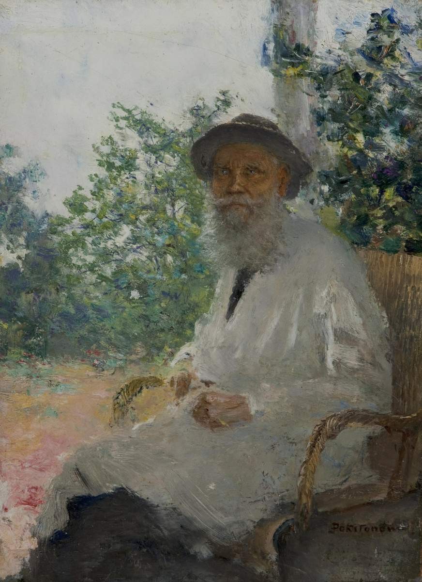 Портрет Л. Н. Толстого на террасе, Похитонов Иван Павлович, 1905