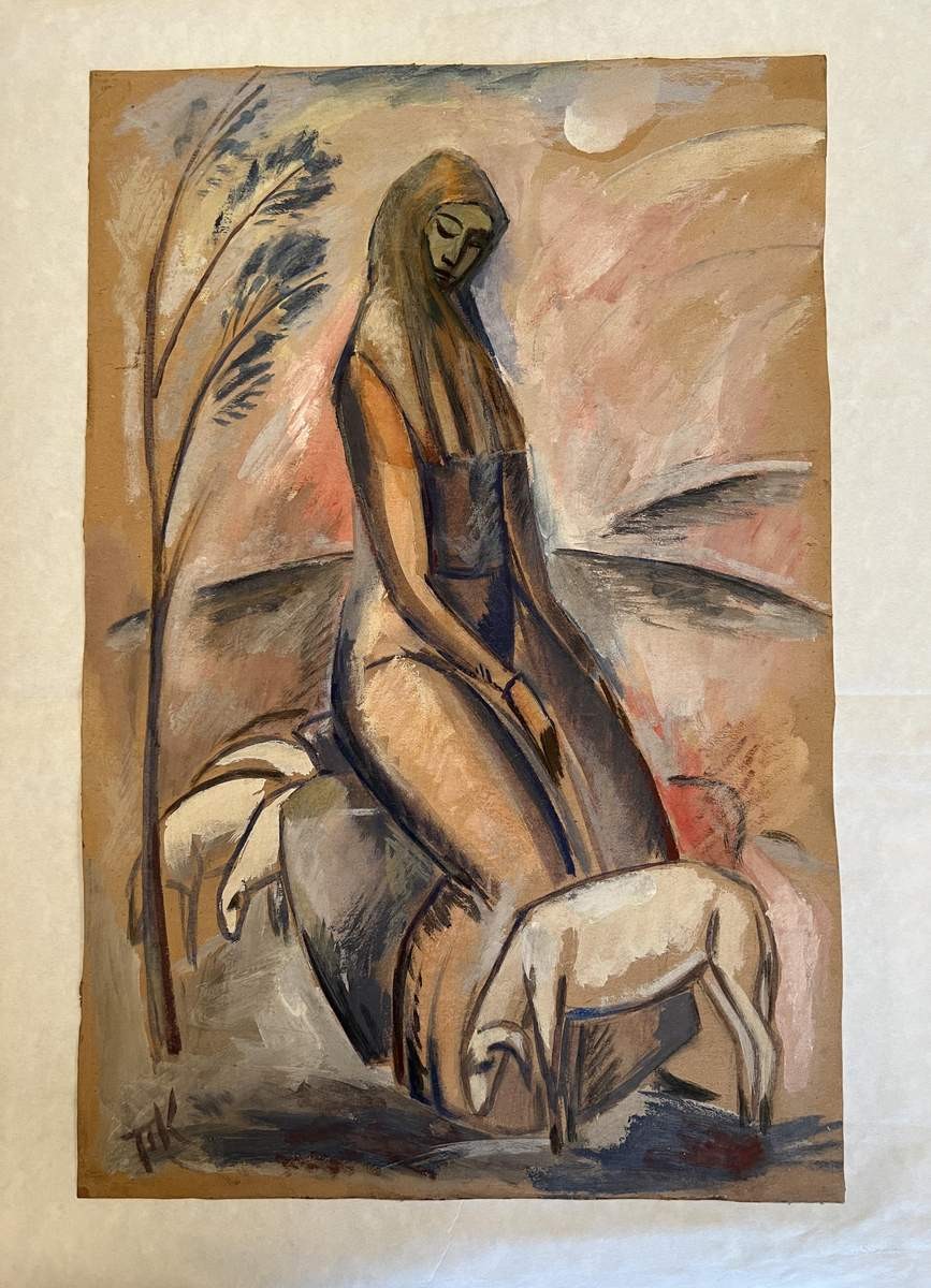 Девушка с овцами, Pavel Kuznetsov, 1910s