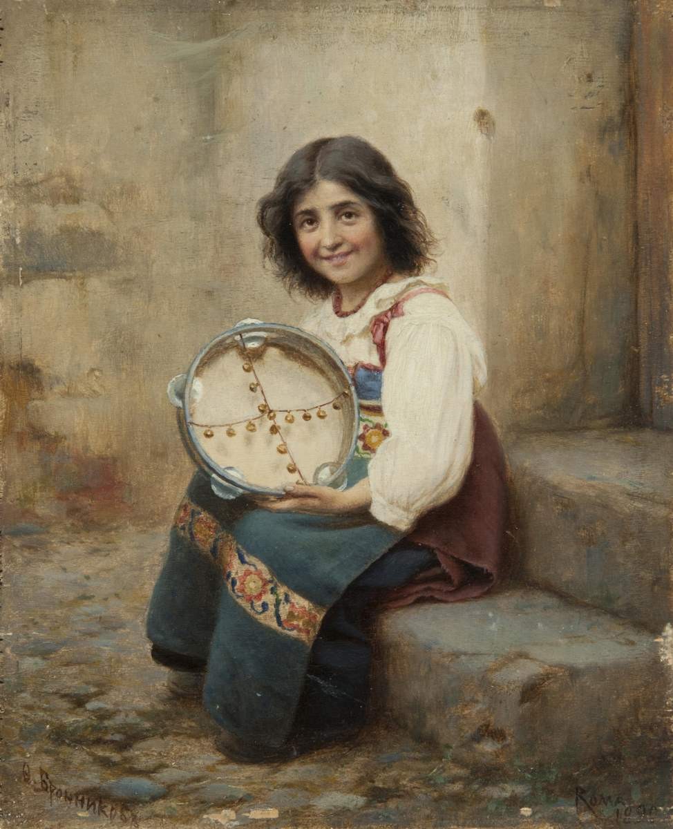 Цыганская девочка, Fyodor Bronnikov, 1851