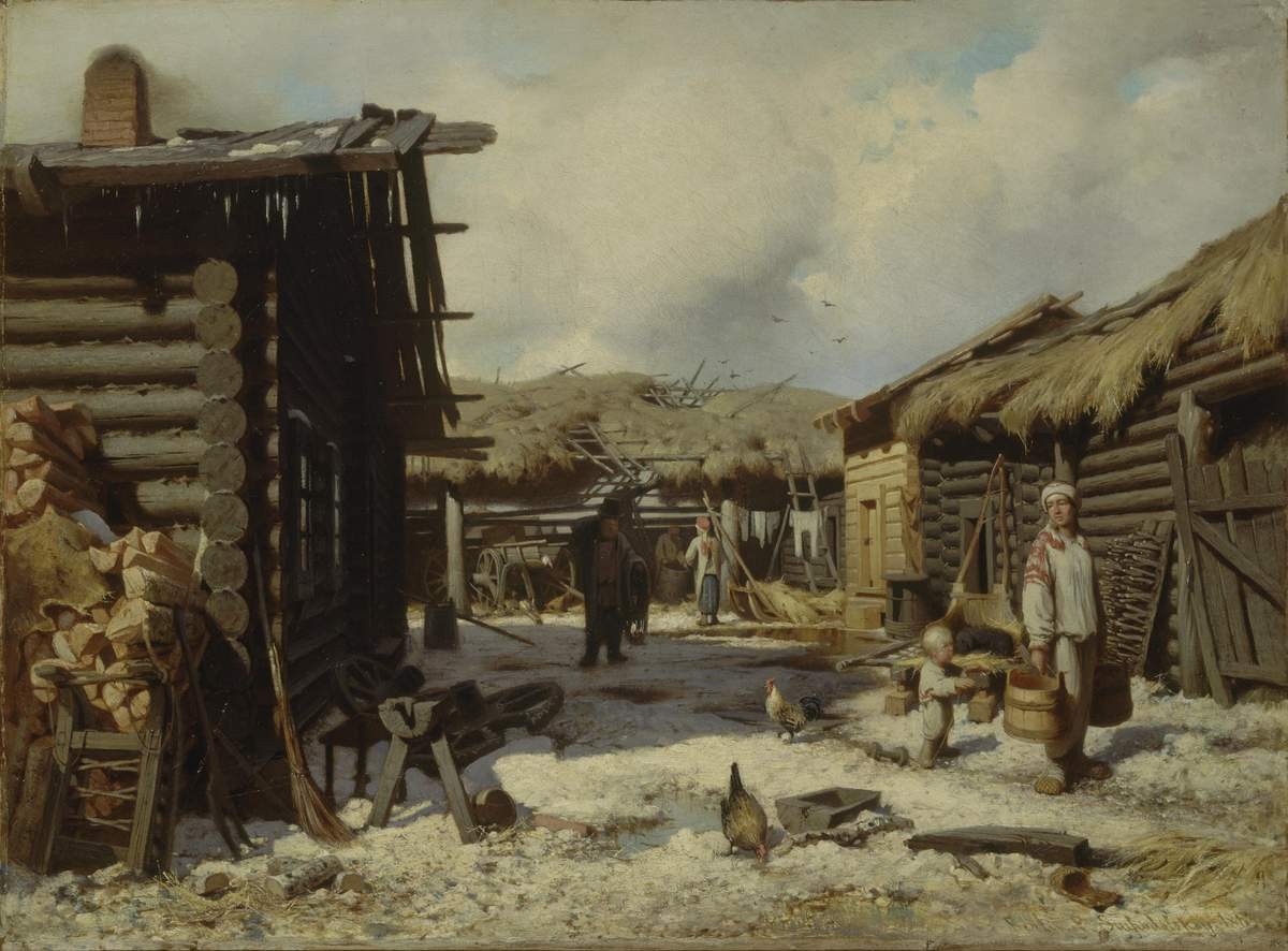 Крестьянский дворик, Petr Suchodolski, 1863