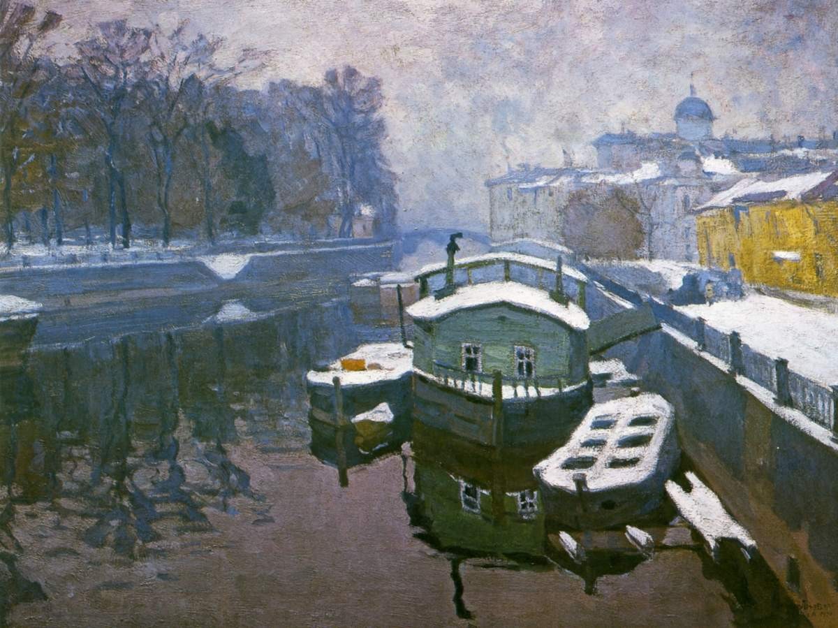 Фонтанка у Летнего сада. Садки, Arnold Lakhovsky, 1920
