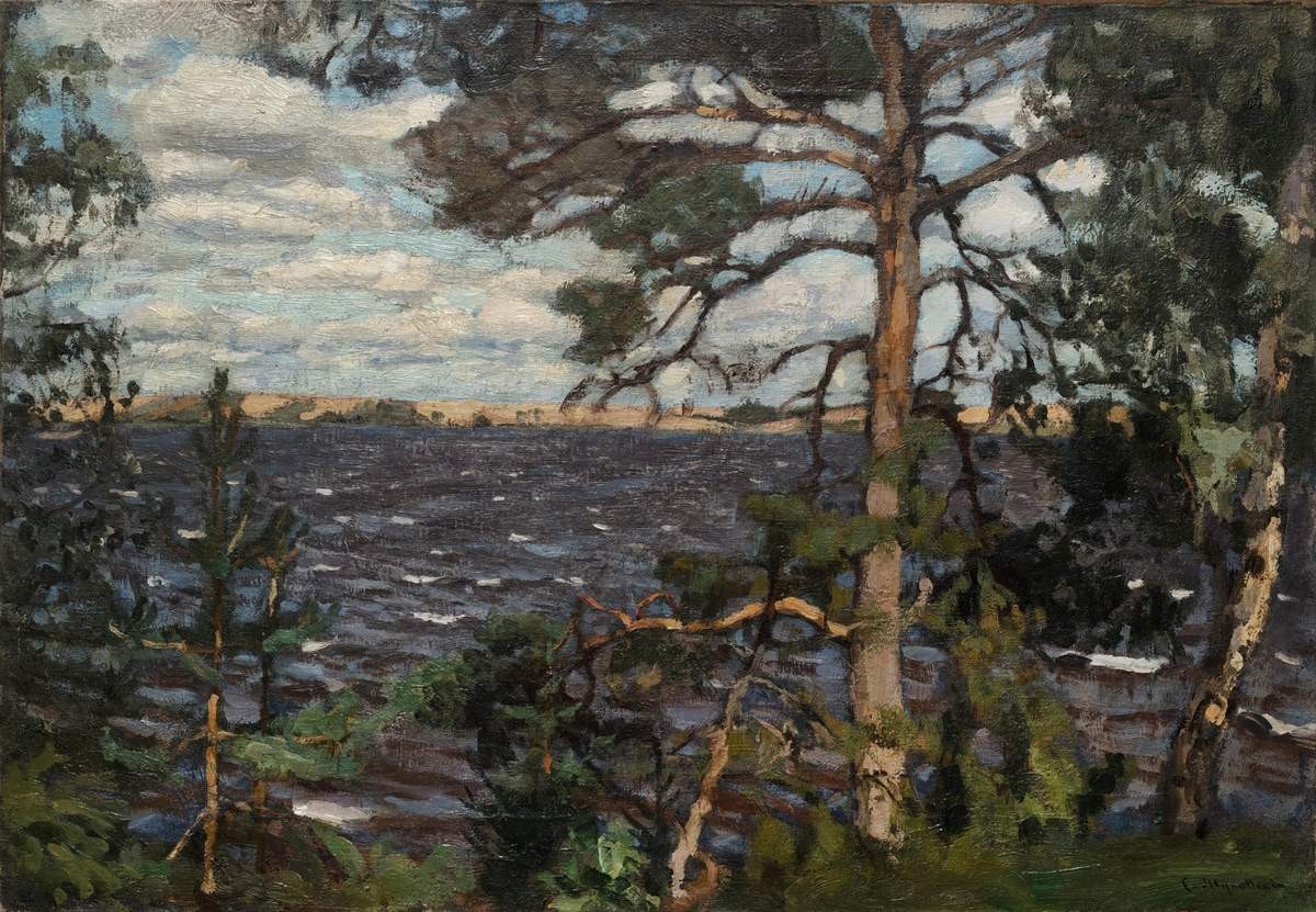 Озеро и сосны, Stanisław Żukowski, 1900