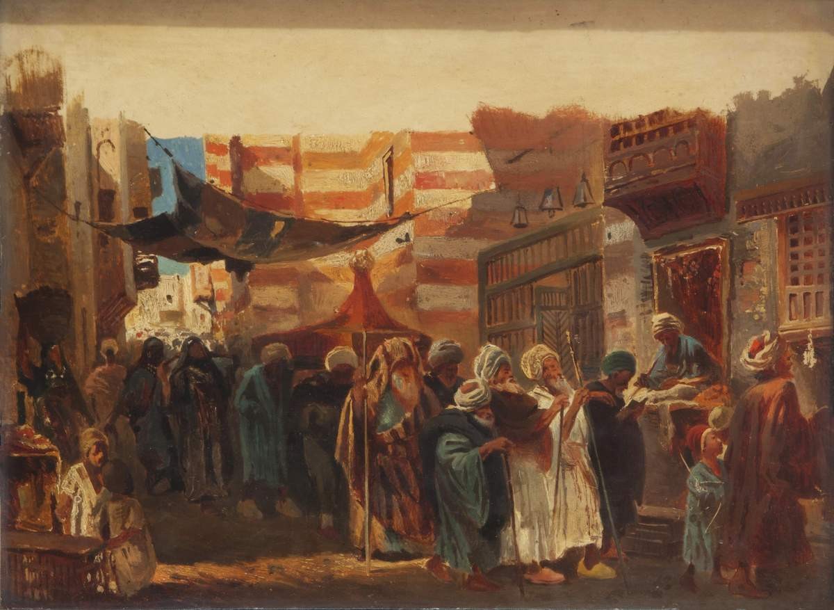 Восточные похороны в Каире, Konstantin Makovsky, early 1870s