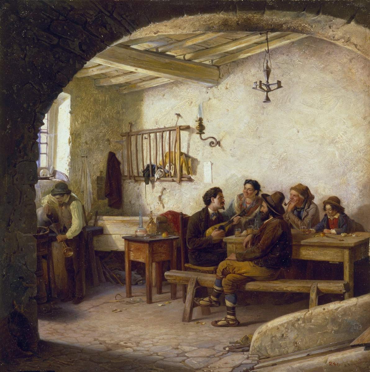 Внутренний вид римской остерии, Alexander Antonovich Rizzoni, 1868