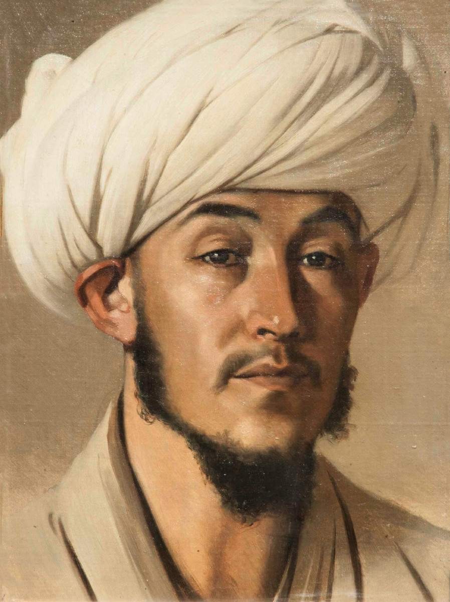 Портрет мужчины в белой чалме, Vasily Vereshchagin, 1867 (8?)