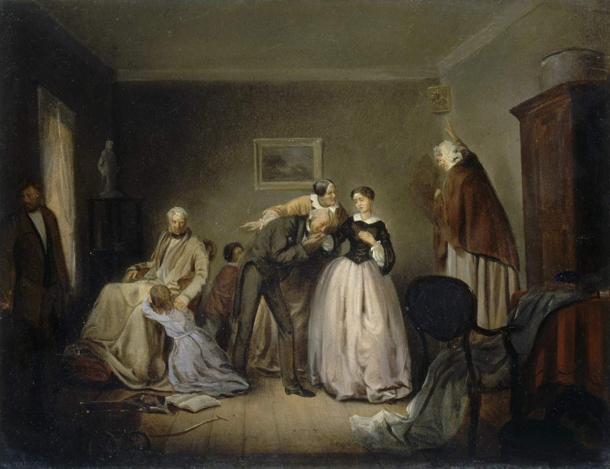 Сговор невесты, Nikolay Shilder, 1859