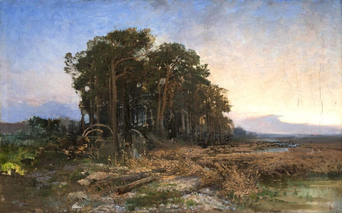Сосновая роща у болота, Fyodor Vasilyev, between 1871 and 1873