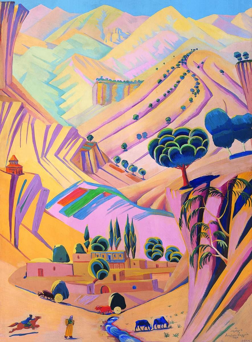 Пестрый пейзаж, Martiros Saryan, 1924