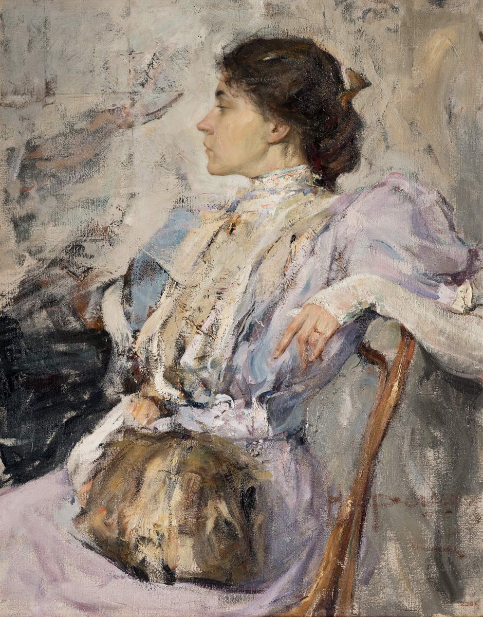 Портрет неизвестной (Дама в лиловом), Nikolai Fechin, 1908