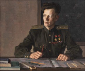 Портрет дважды Героя Советского Союза майора И. Ф. Павлова