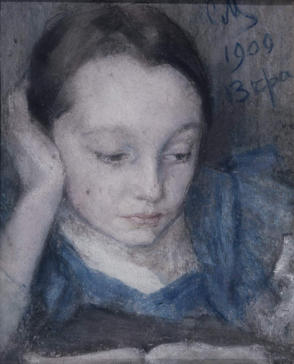 Портрет дочери художника Веры Сергеевны Малютиной, Sergey Malyutin, 1909