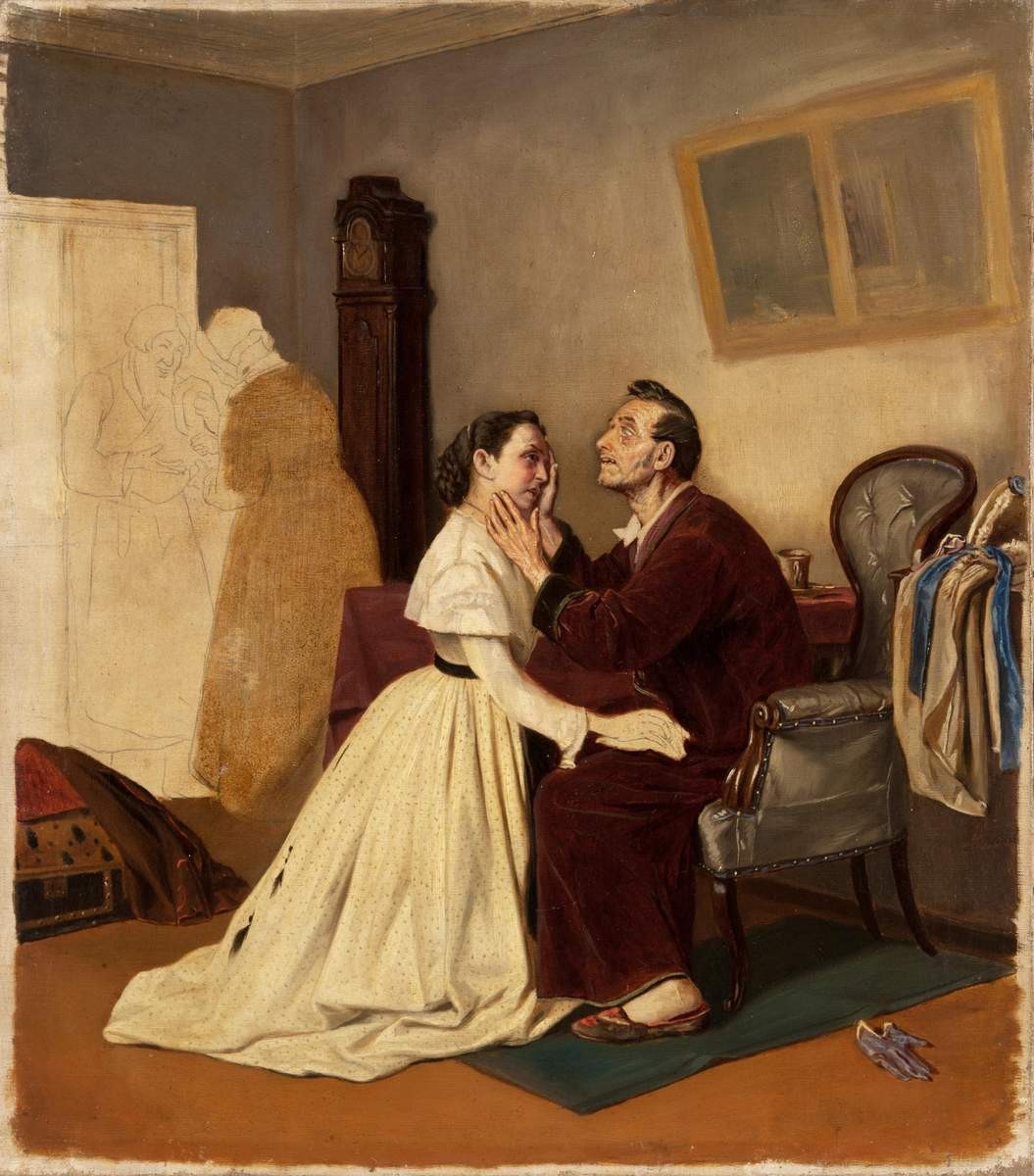 Приезд институтки к слепому отцу, Vasily Perov, Конец 1860-х или 1870-е