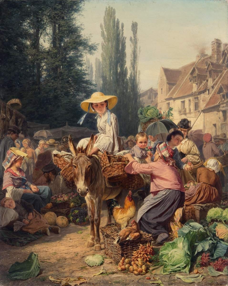 Рынок в Фонтенбло, Pyotr Gruzinsky, 1864