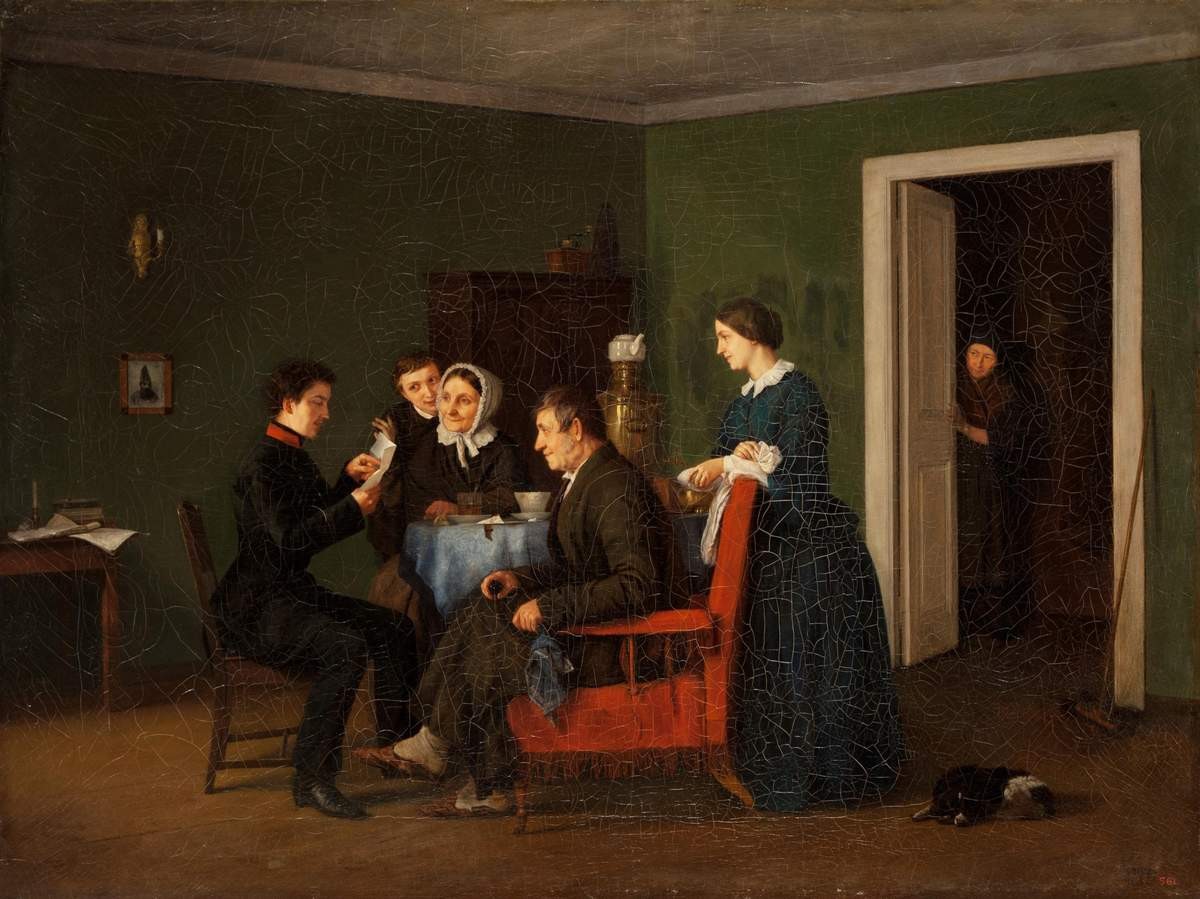 Радостное письмо, Andrei Andreyevich Popov, 1858