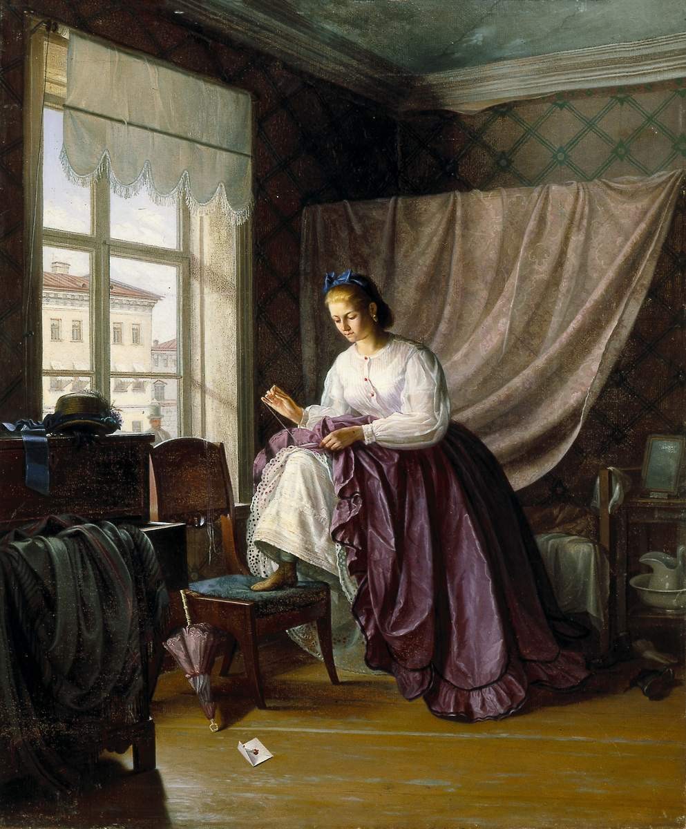 У окна, Aleksandr Andreyevich Krasnoselskiy, 1864