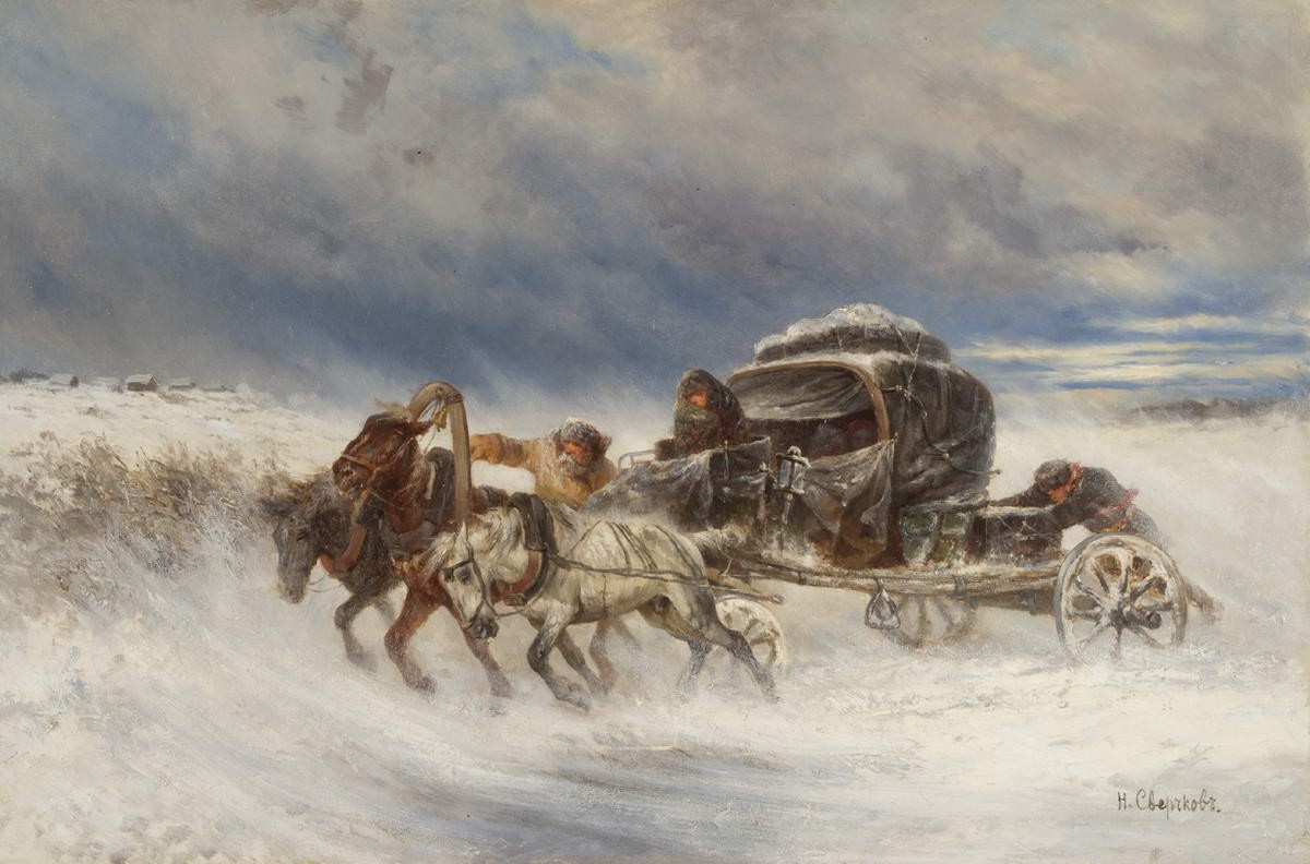 Застигнутые бурей, Nikolai Sverchkov, second half of the 19th century