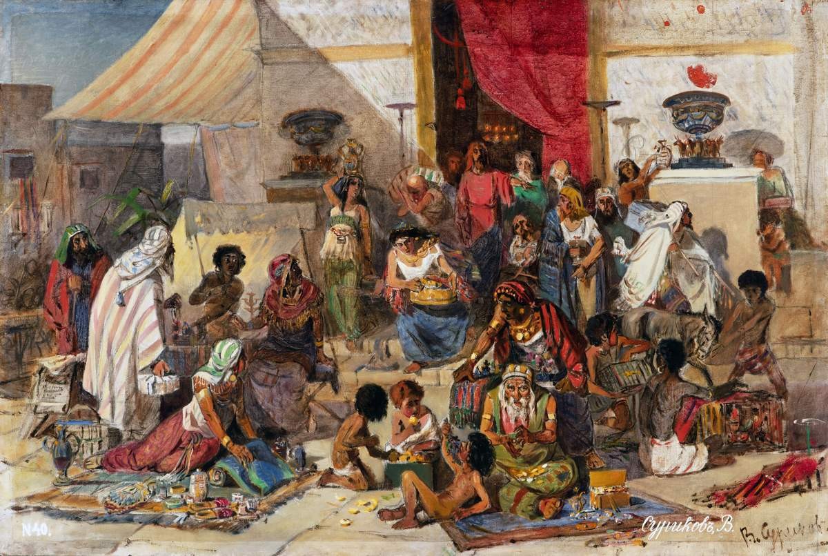 Изгнание Христом торгующих из храма, Vasily Surikov, 1873