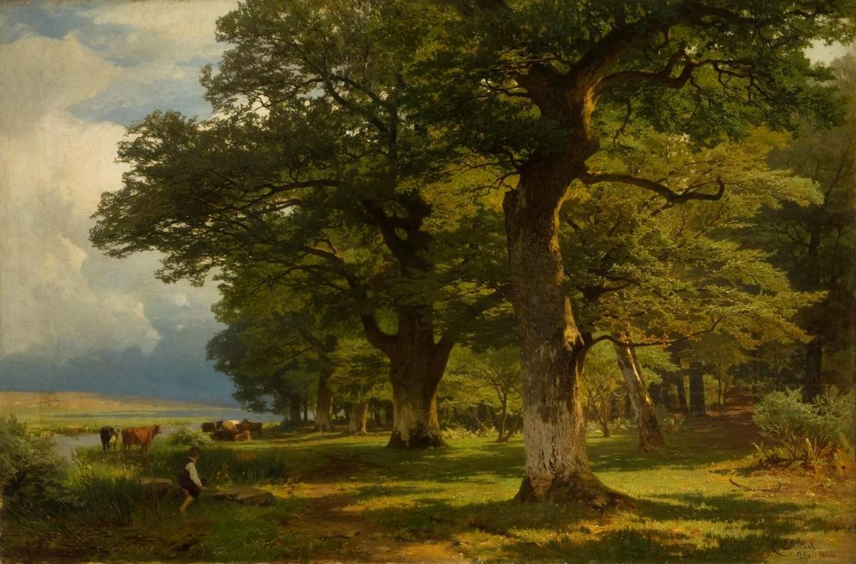 Полдень в лесу, Eugen Dücker, 1866