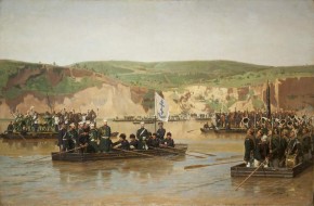 Переправа через Дунай главнокомандующего русской армией великого князя Николая Николаевича 16 июня 1877 года