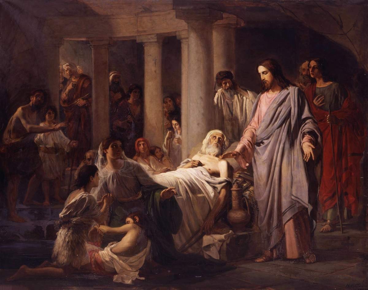Овчая купель (Исцеление расслабленного), Nikolay Bruni, 1885