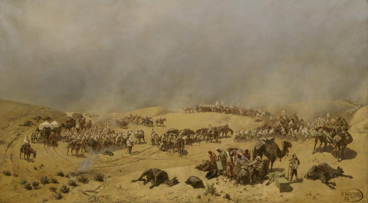 Хивинский поход 1873 года. Переход Туркестанского отряда через мертвые пески к колодцам Адам-Крылган, Каразин Николай Николаевич, 1888