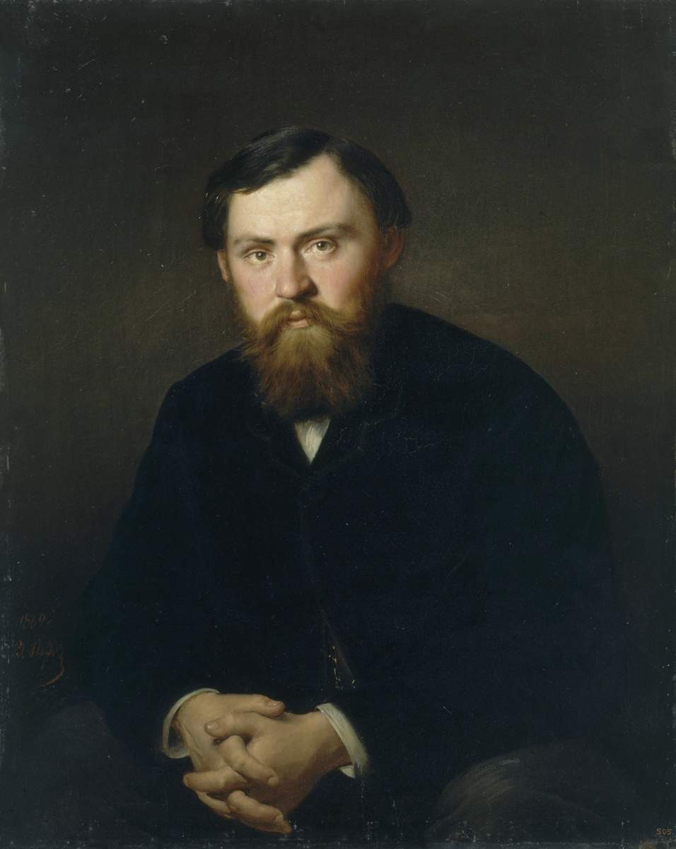 Портрет Александра Александровича Борисовского (?- не ранее 1897), члена Общества любителей художеств, Vasily Perov, 1869