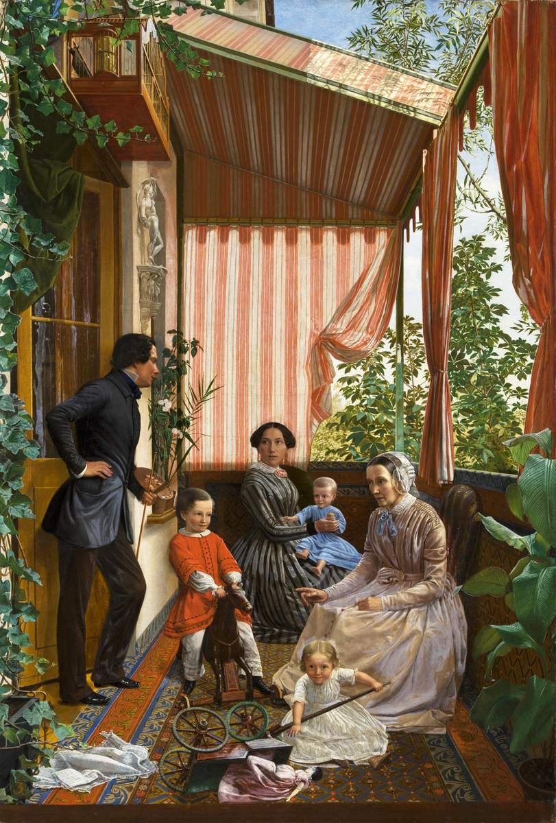 Семейная картина (На балконе), Fyodor Slavyansky, no later than 27 September 1851