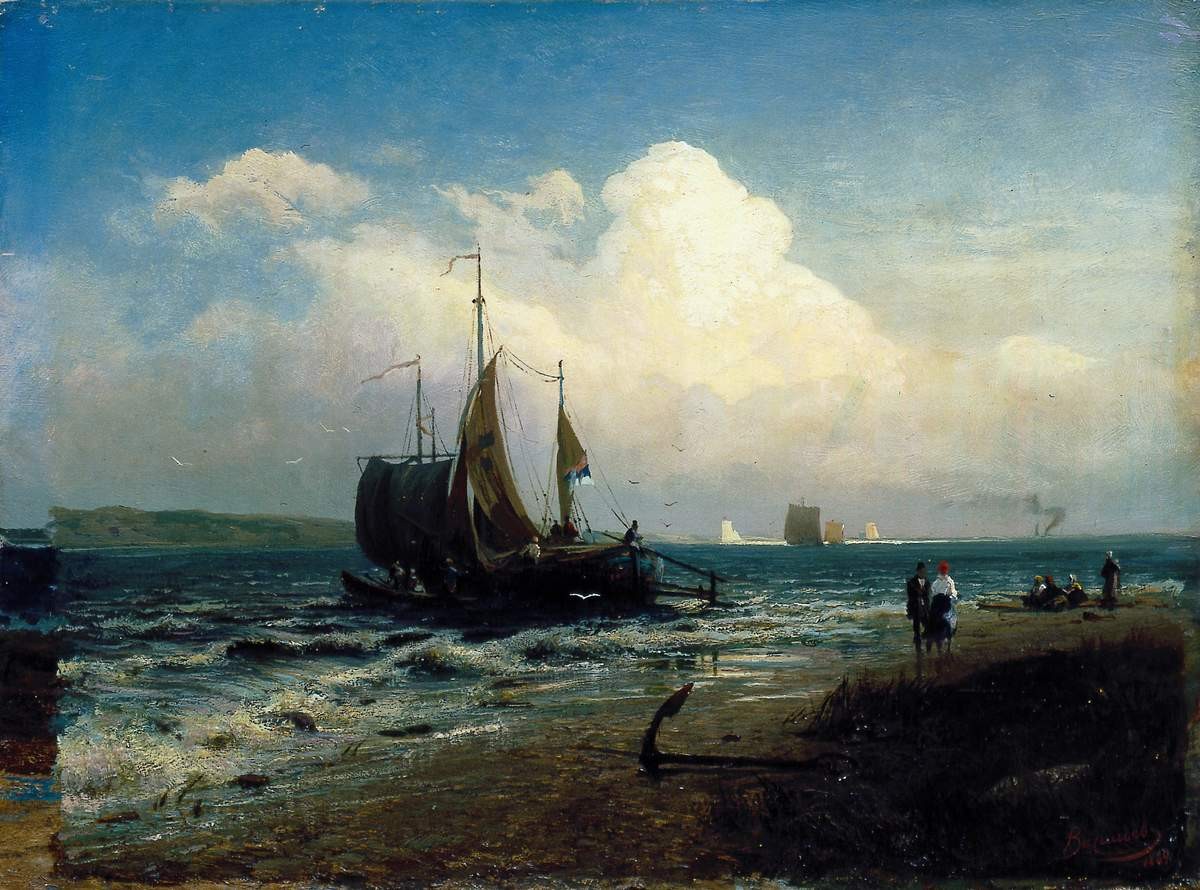 На реке. Ветреный день, Fyodor Vasilyev, 1869