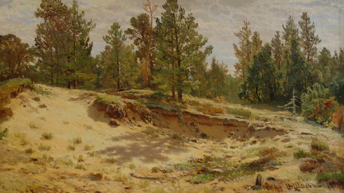 Молодые сосенки у песчаного обрыва. Мери-Хови по Финляндской железной дороге, Ivan Shishkin, 1890