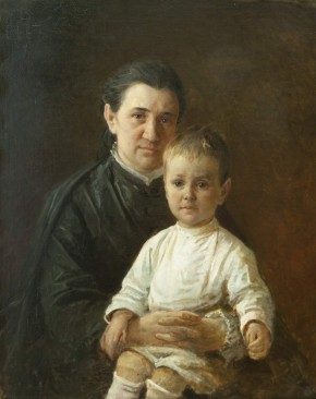 Портрет Е. Н. Костычевой с сыном Сергеем