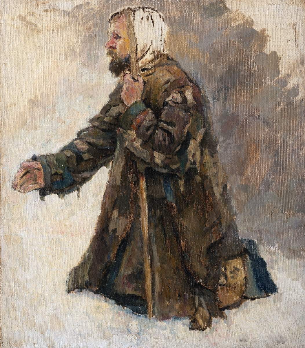 Нищий, стоящий на коленях, Vasily Surikov, between 1884 and 1886