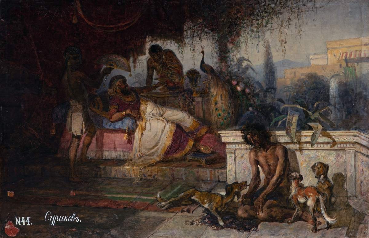Богач и Лазарь, Vasily Surikov, 1873