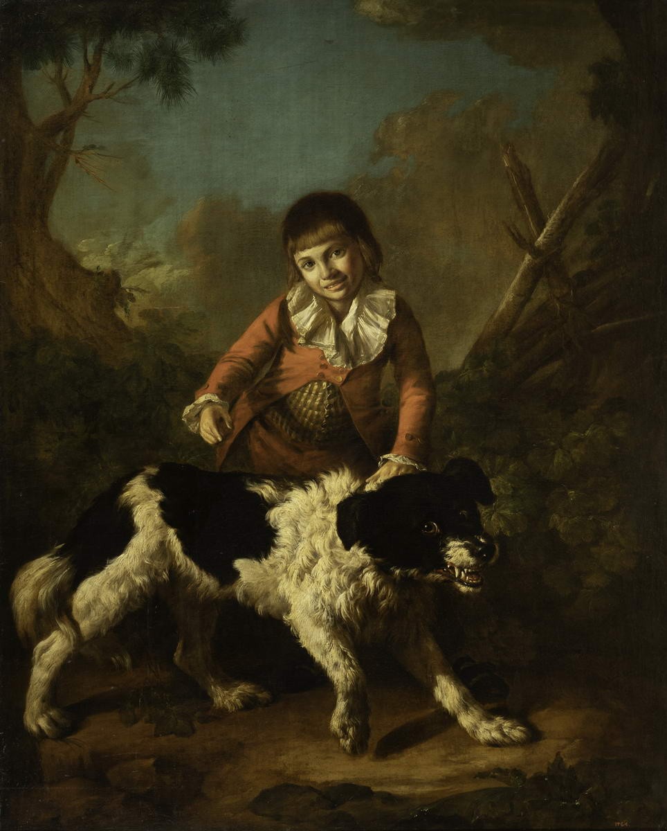 Мальчик с собакой, Karl Ivanovich Knappe, 1792