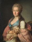 Portrait of Daria Astafieva, née Komarovskaya, Wife of the Collegiate Councillor A. Astafiev, with a Little Dog
