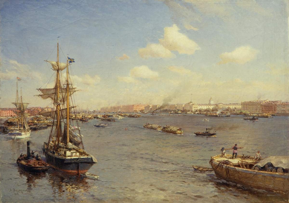 Петербург. Вид на Неву, Alexander Beggrov, 1912