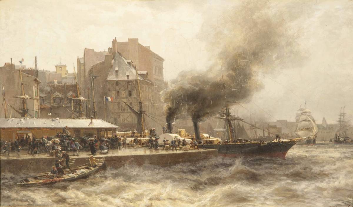 Гавр. Вход в порт во время прилива, Alexander Beggrov, 1876