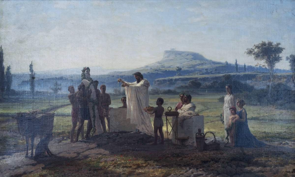 Освящение гермы, Fyodor Bronnikov, 1869