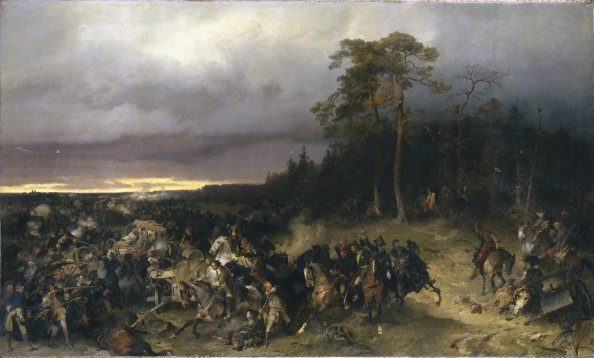 Сражение русских со шведами при деревне Лесной 28 сентября 1708 года, Alexander von Kotzebue, 1870