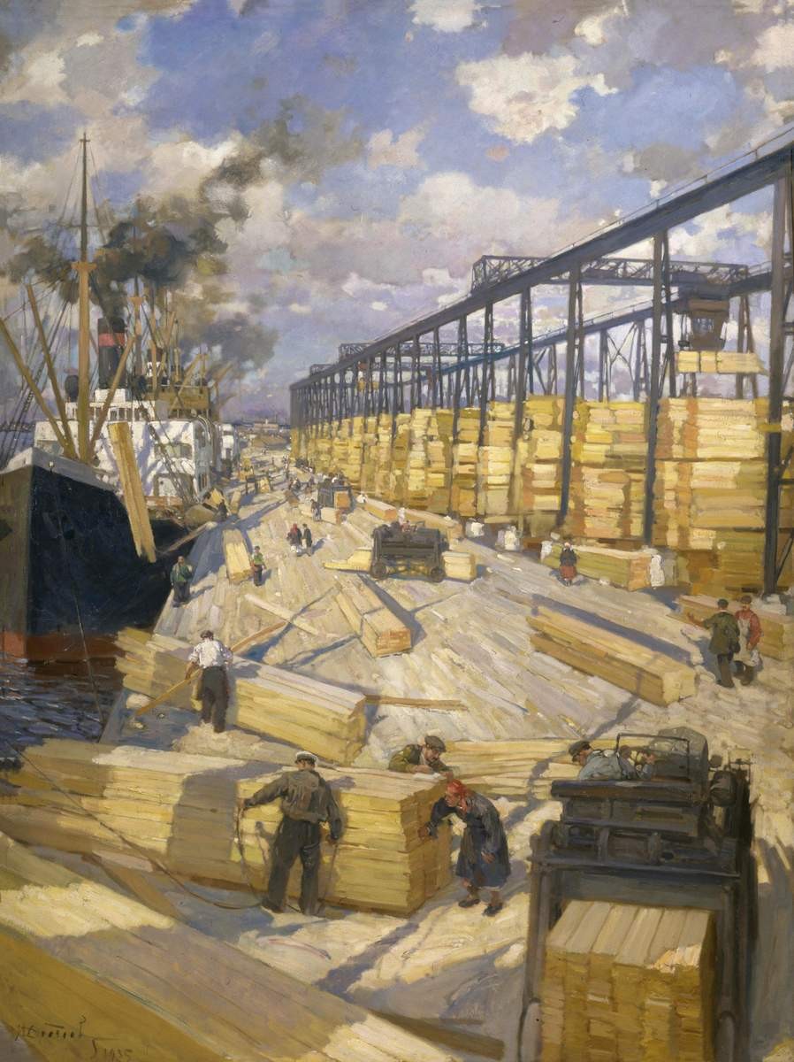 Ленинградский порт. Барочный бассейн, Ivan Drozdov, 1935