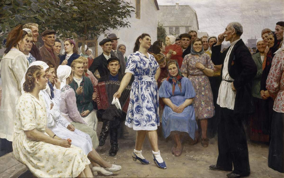 В праздник. (В выходной день), Yury Kugach, 1949