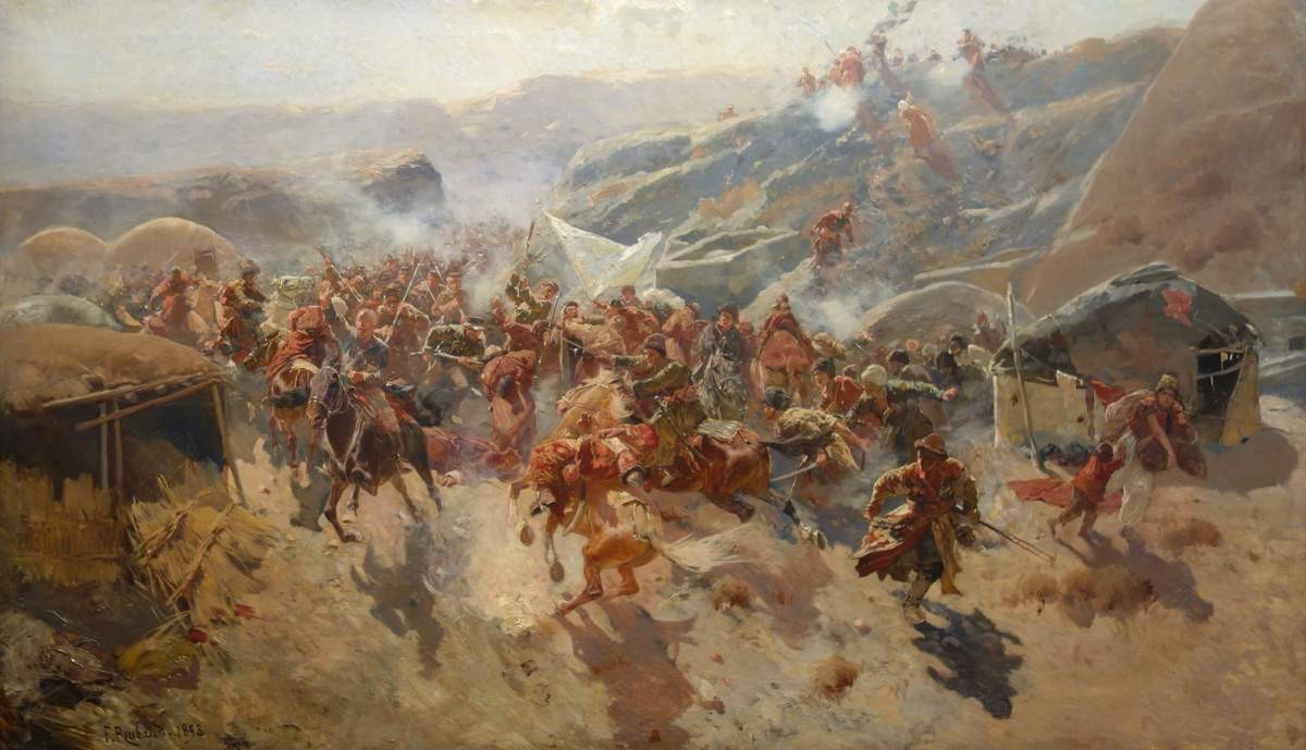 Штурм Геок-Тепе 12 января 1881 года, Franz Roubaud, 1898