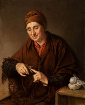 An Old Woman Cutting Her Nails (Portrait of the Artist’s Wife)